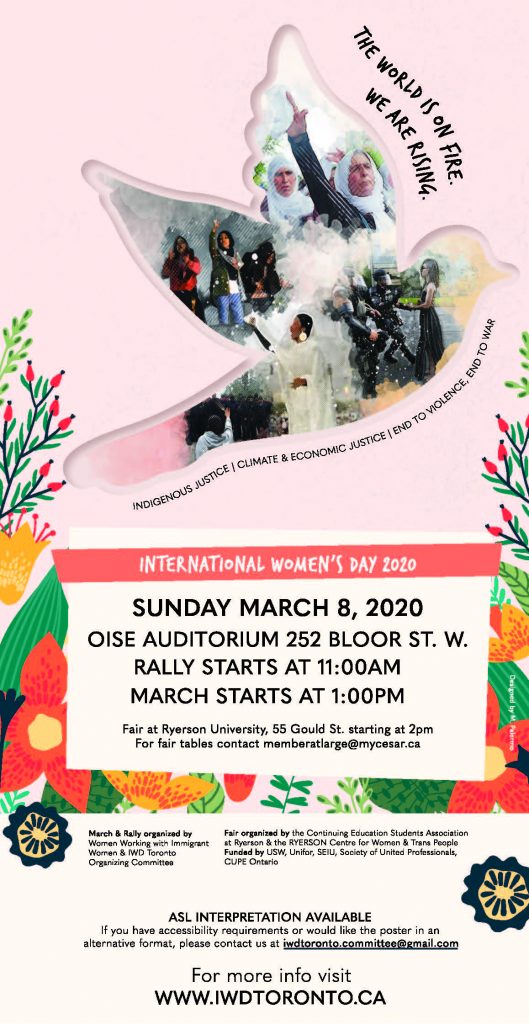 IWD Toronto Sunday Mar. 8th rally and march