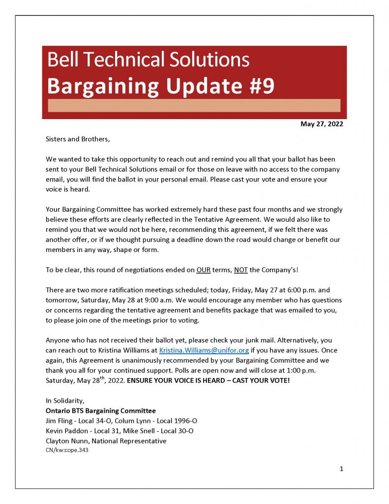 BTS 2022 Bargaining Bulletin 9 May 27 ENG